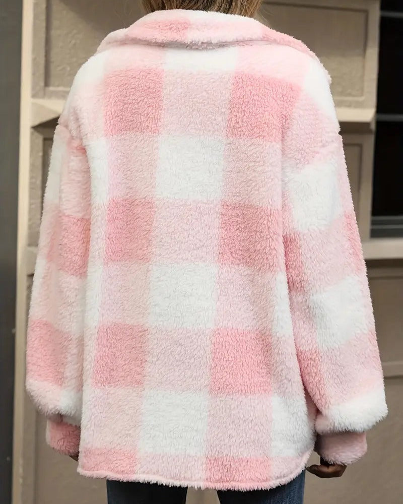 Cozy Plush Plaid Jacket