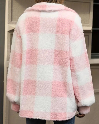 Cozy Plush Plaid Jacket