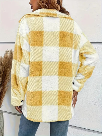 Cozy Plush Plaid Jacket