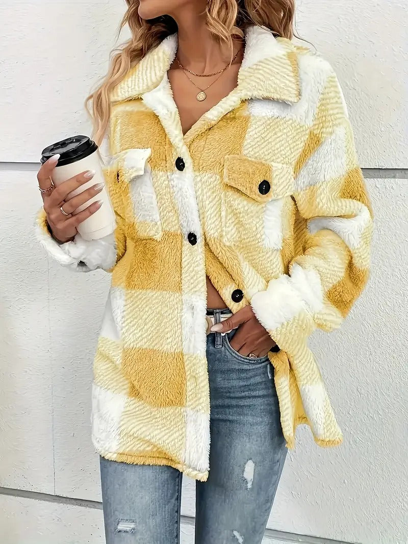 Cozy Plush Plaid Jacket