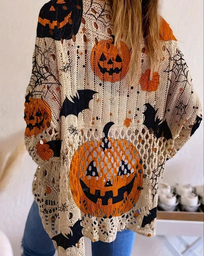 Oversized Pumpkin Knit Pullover