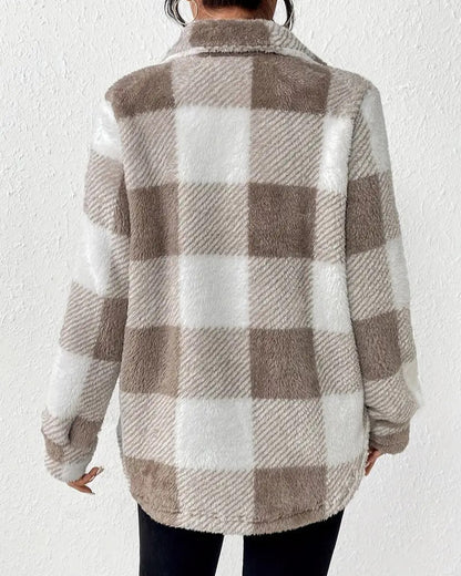 Cozy Plush Plaid Jacket